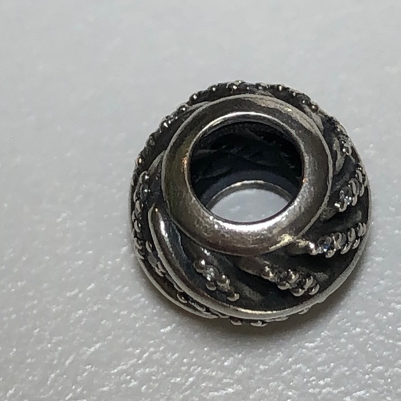 Authentic Pandora Pave Feathers Charm - Picture 2 of 2